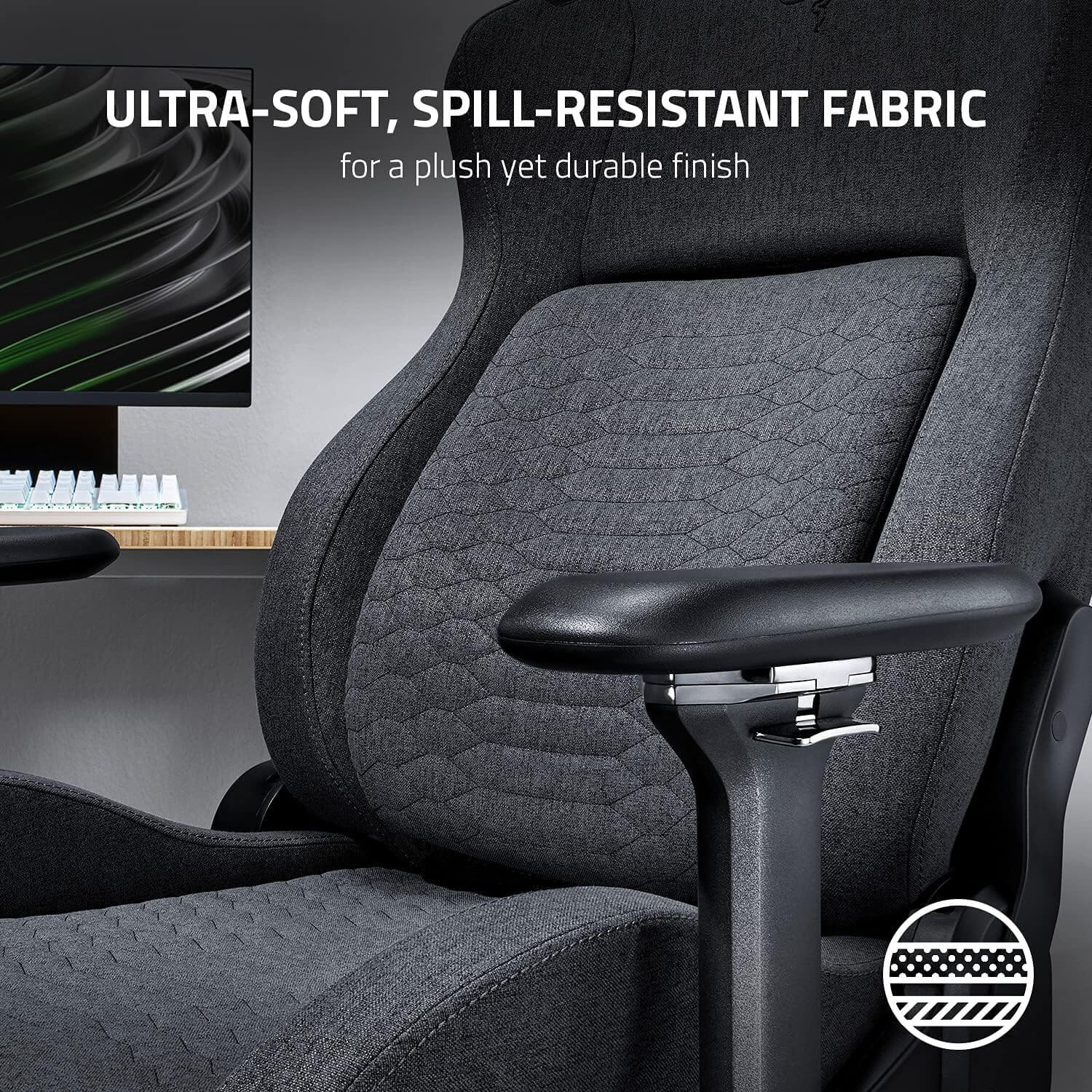 صندلی ارگونومیک و گیمینگ ریزر RAZER ISKUR DARK GRAY FABRIC