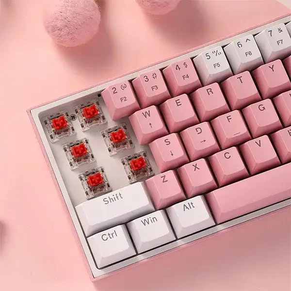 کیبورد مکانیکال گیمینگ ردراگو REDRAGON K617 FIZZ WHITE-PINK WIRED