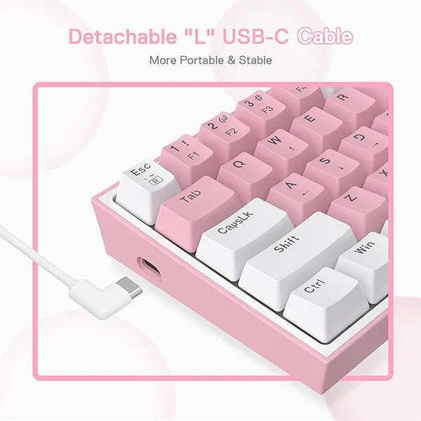 کیبورد مکانیکال گیمینگ ردراگو REDRAGON K617 FIZZ WHITE-PINK WIRED