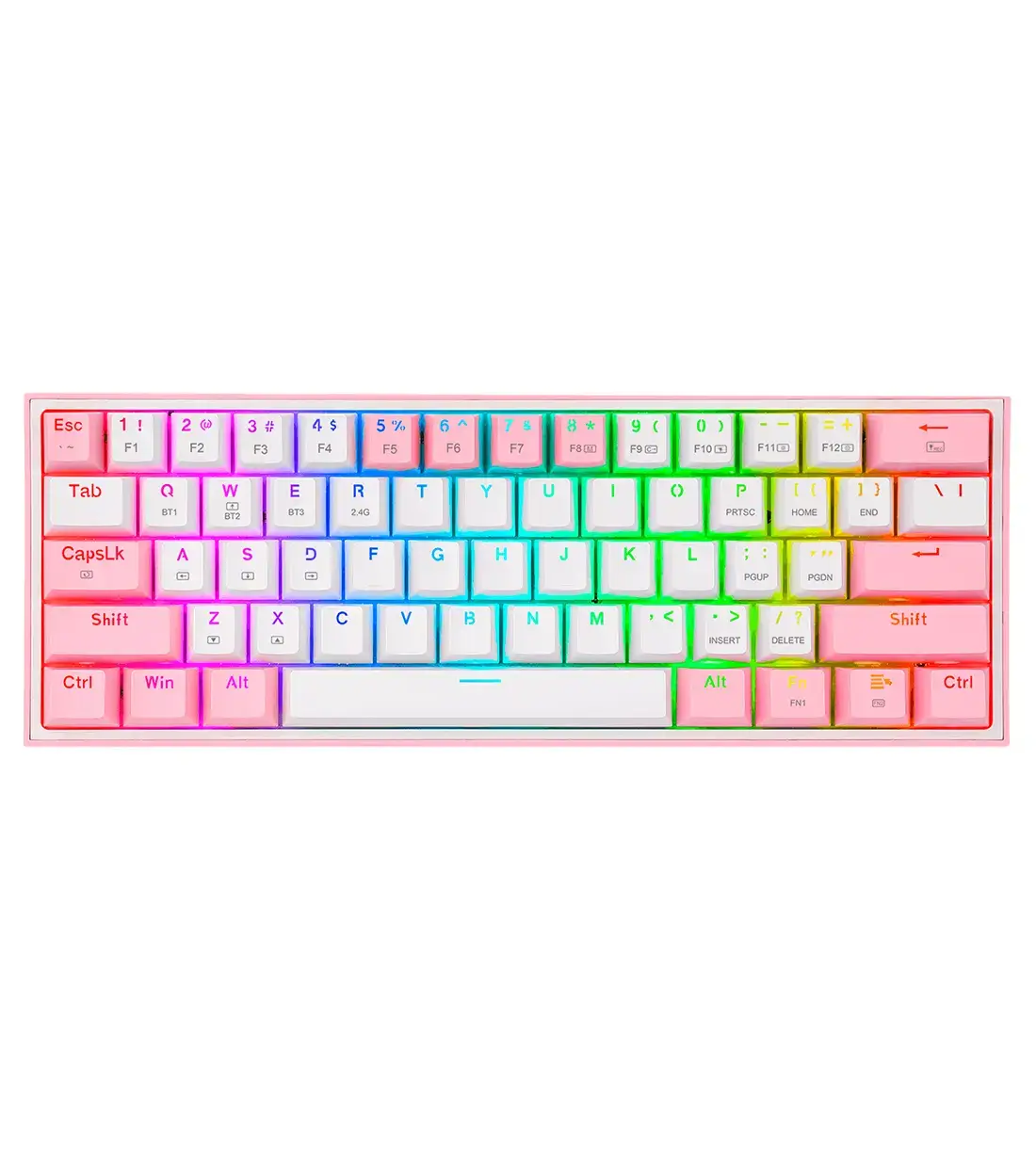 کیبورد گیمینگ مکانیکال ردراگون مدل REDRAGON K616 FIZZ PRO RGB WHITE & PINK WIRELESS
