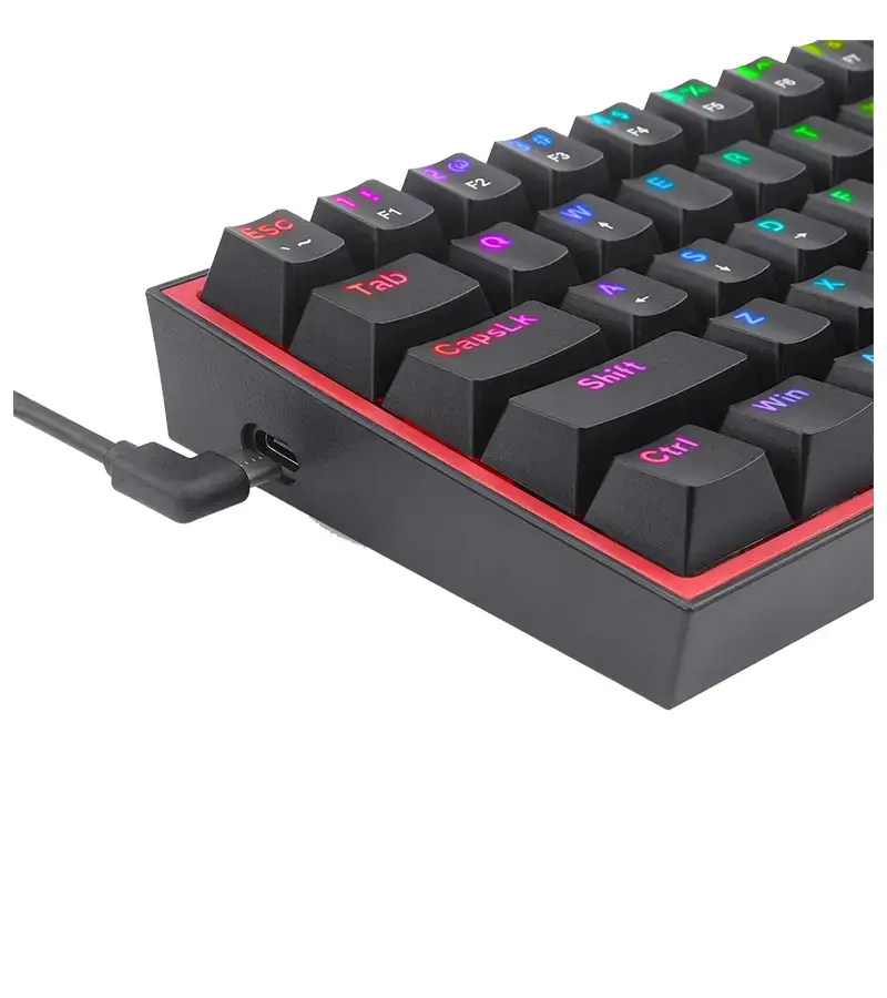 کیبورد گیمینگ مکانیکال ردراگون مدل REDRAGON K617 FIZZ RGB BLACK & RED WIRED