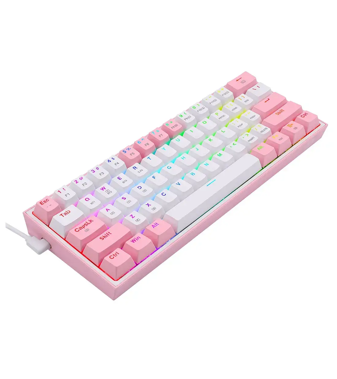 کیبورد گیمینگ مکانیکال ردراگون مدل REDRAGON K616 FIZZ PRO RGB WHITE & PINK WIRELESS