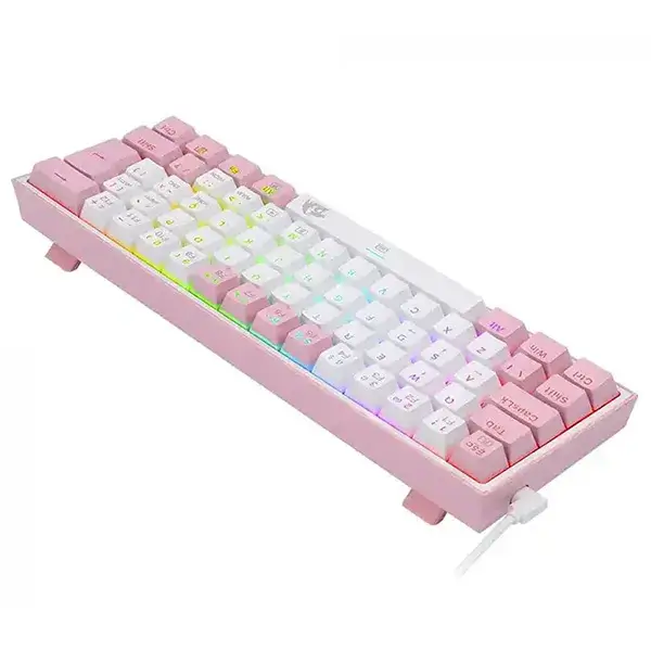 کیبورد مکانیکال گیمینگ ردراگو REDRAGON K617 FIZZ WHITE-PINK WIRED