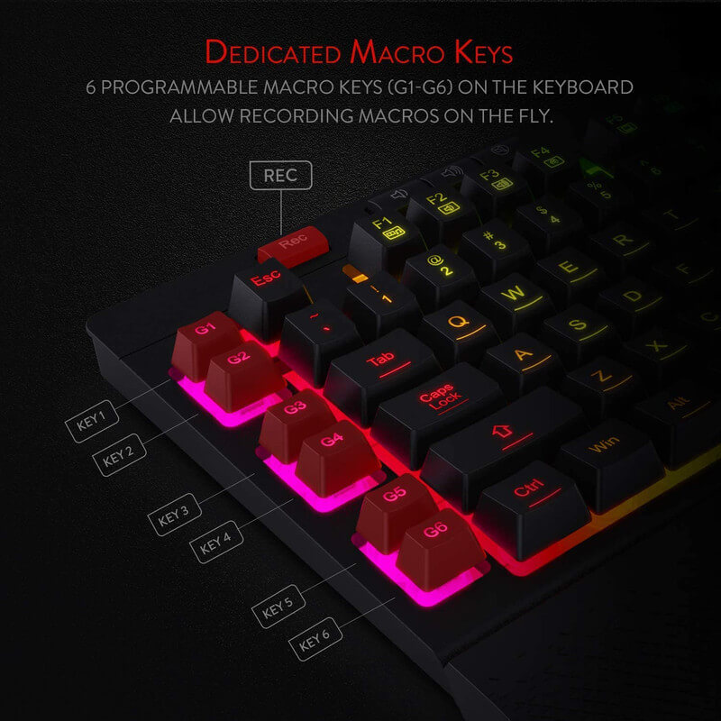 کیبورد گیمینگ ردراگون مدل REDRAGON SHIVA K512 BLACK