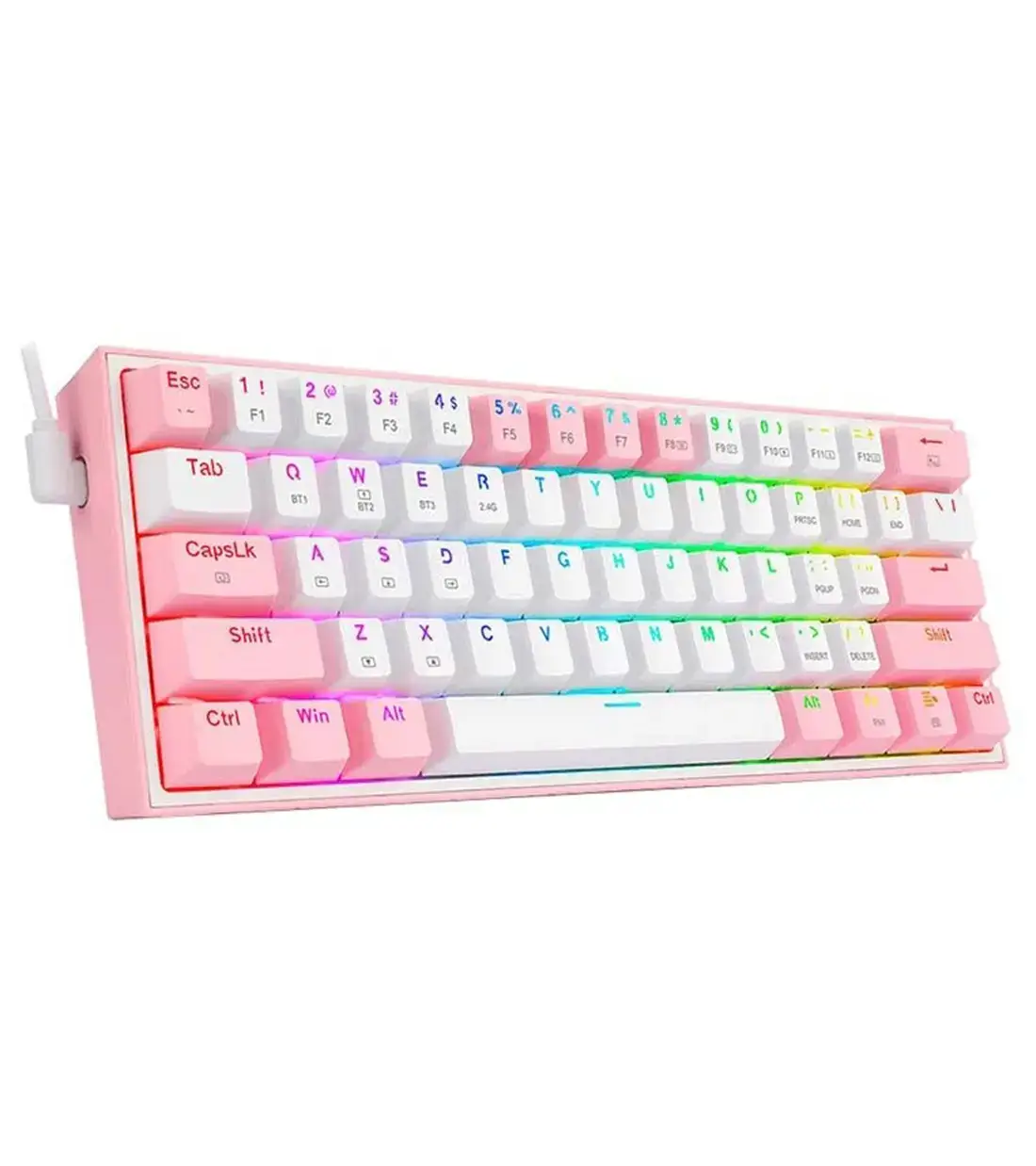 کیبورد گیمینگ مکانیکال ردراگون مدل REDRAGON K616 FIZZ PRO RGB WHITE & PINK WIRELESS