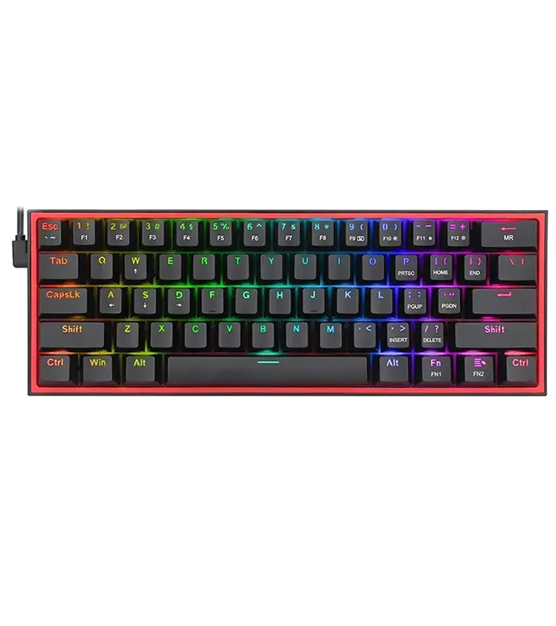 کیبورد گیمینگ مکانیکال ردراگون مدل REDRAGON K617 FIZZ RGB BLACK & RED WIRED